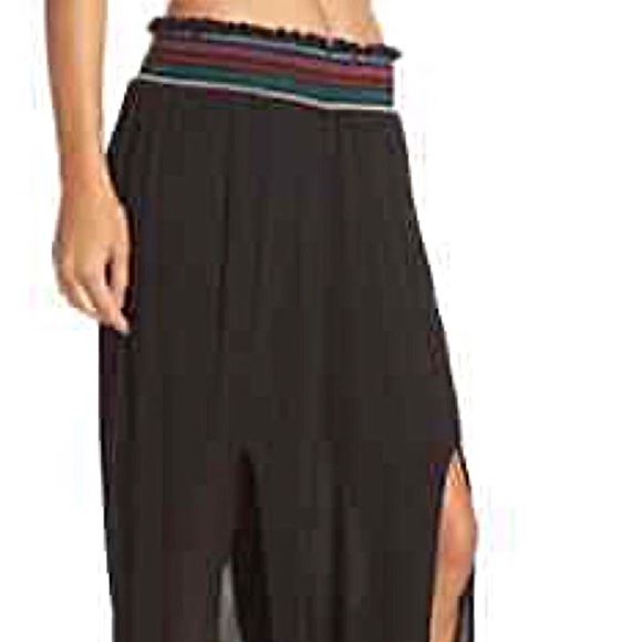 Blue Island Shirred Waist Wrap Chiffon Beach Pants - Picture 4 of 12